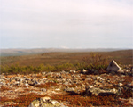 Painting Site-specific: 69° N / 27° O (Serie: NordNordOst), Berg bei Kevo, Finnland, 27.06.2003, ca. 8.00 - 9.00, Aquarell, 30 × 40 cm, Foto, Video, Text (12/36) von Kirsten Kötter