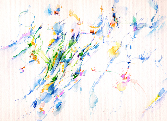 Kirsten Kötter: Site-specific painting, Malerei vor Ort, 2003, Aquarell, 30 × 40 cm