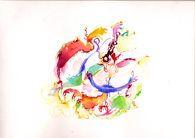 Kirsten Kötter: Site-specific painting, Malerei vor Ort, 2003/04, Aquarell, 17 × 24 cm