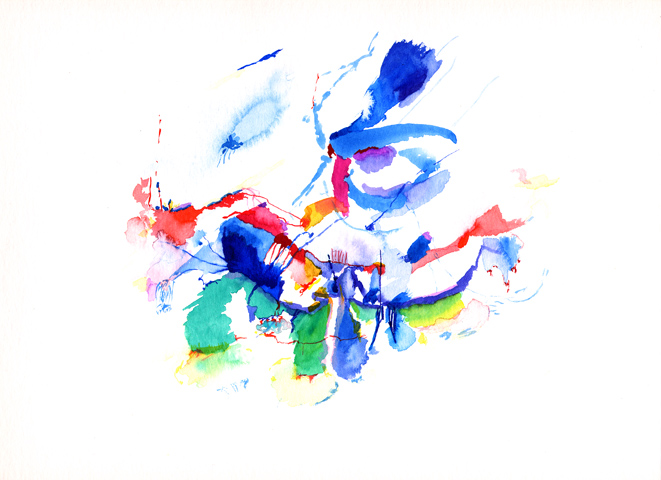 Kirsten Kötter: Site-specific painting, Malerei vor Ort, Spätsommer 2003, Aquarell, 30 × 40 cm