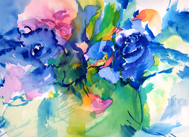 Kirsten Kötter: Rose (Detail), 21.02.2005, Aquarell, 30 × 40 cm