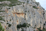 Kirsten Kötter: Painting Site Specific, Malerei vor Ort, auf der Montagne Sainte-Victoire beim Croix de Provence, 07.10.2013, Aquarell, 17 × 24 cm