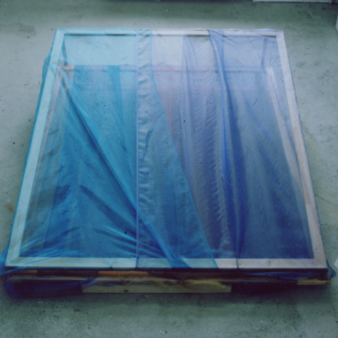 Kirsten Kötter: Tektonik / Tectonics, 2011, mixed media (fabric, wood, painted canvas), 140 × 120 cm