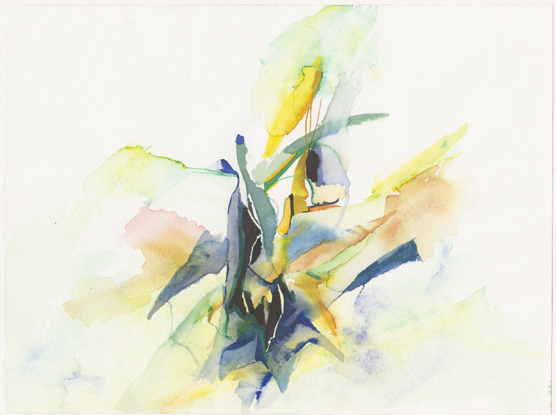 1991_schwarz-gelb-blau_3-4-2, watercolour, 17 × 24 cm (Kirsten Kötter)