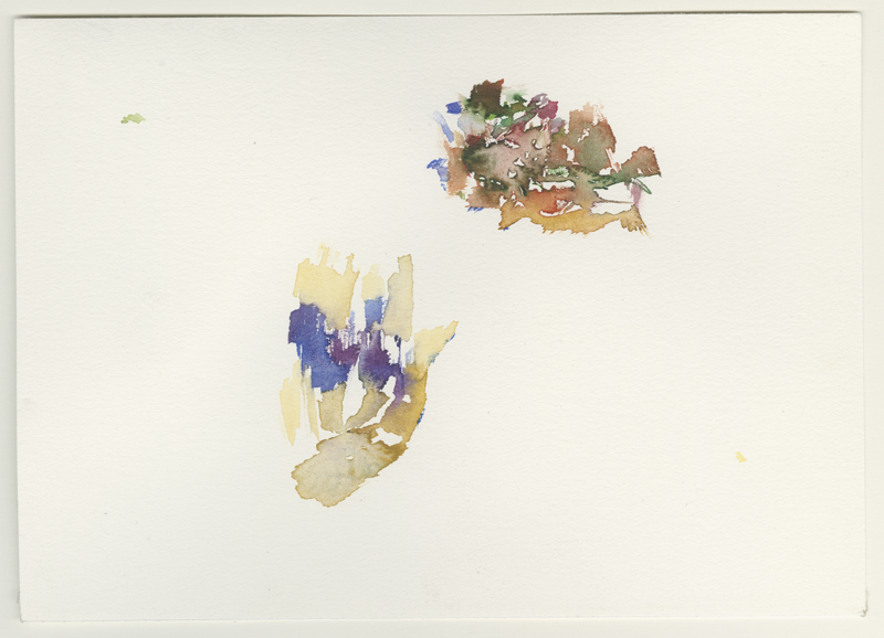2020-08-25_fischteich-maehen-tote-fichten, watercolour, 12 × 17 cm (Kirsten Kötter)