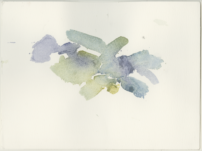 2023-05-25_amrum-nebel_strand_1, watercolour, 30 × 40 cm (Kirsten Kötter)