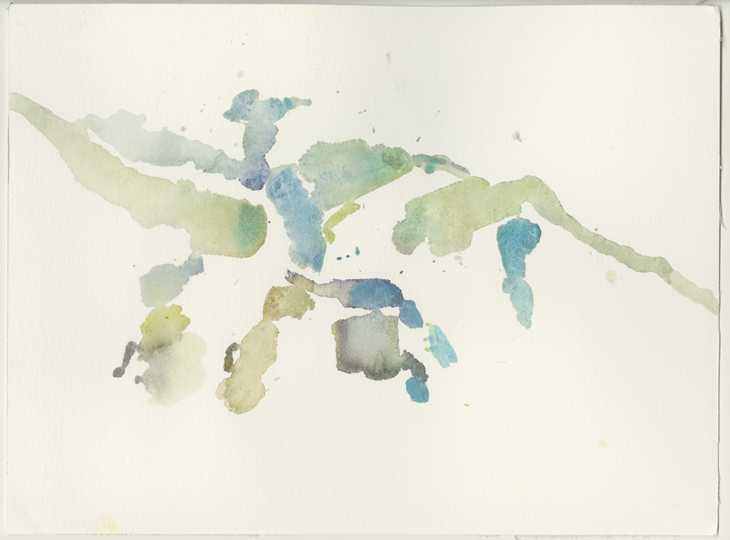 2023-05-25_amrum-nebel_strand_2, watercolour, 30 × 40 cm (Kirsten Kötter)