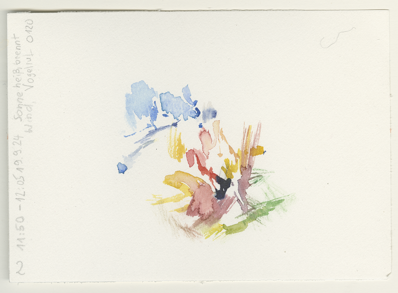 2024-09-19_malathon-rumpenheim_02, watercolour, 12 × 17 cm (Kirsten Kötter)